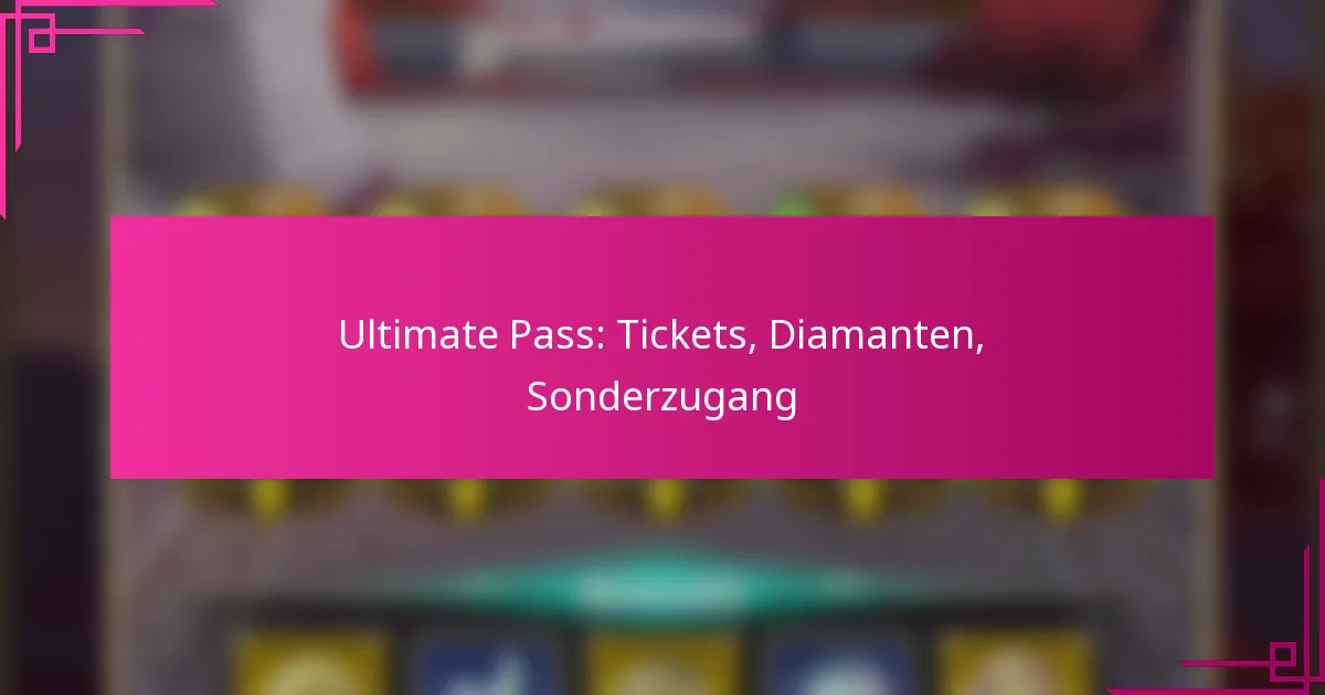 Ultimate Pass: Tickets, Diamanten, Sonderzugang