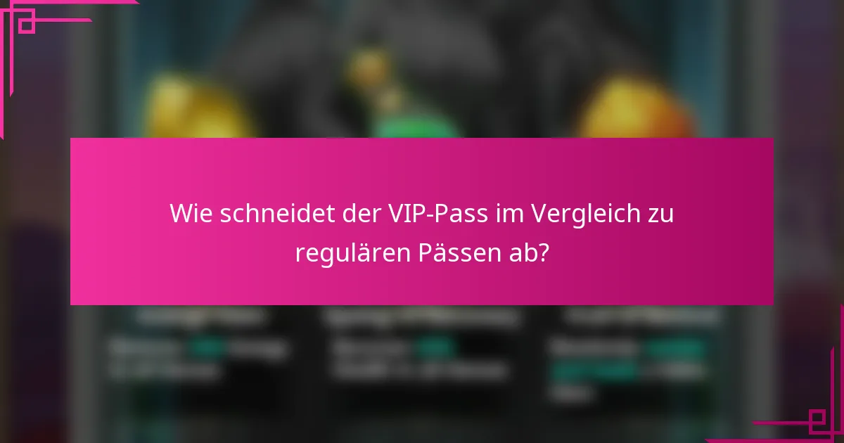 Wie schneidet der VIP-Pass im Vergleich zu regulären Pässen ab?